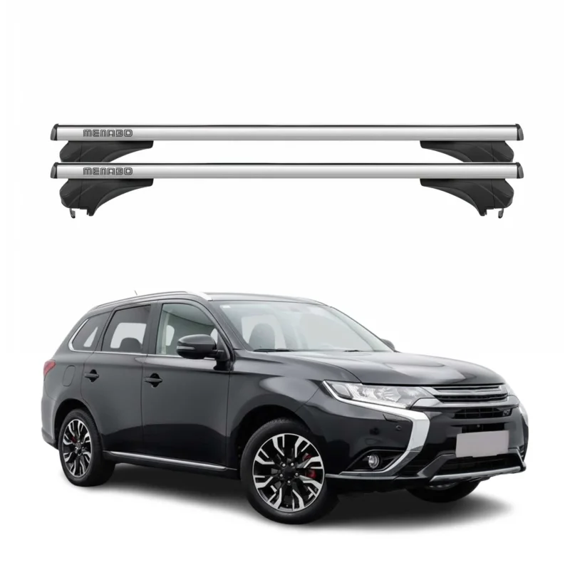 Menabo Dachträger für Mitsubishi Outlander Phev 2013-2021 Aluminium Silber 2 tlg