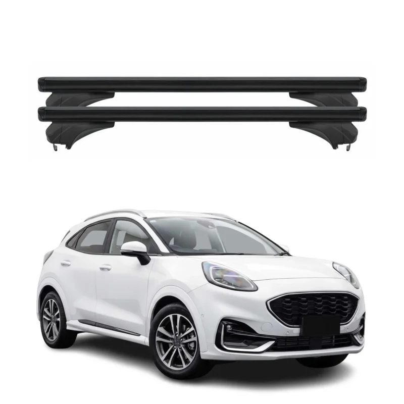 Menabo Dachträger für Ford Puma 2019-2026 Abschließbar Aluminium Schwarz 2 tlg