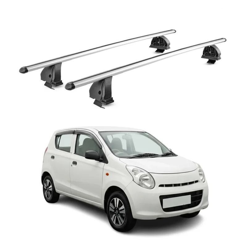 Alu Dachträger für Suzuki Alto HA25 2009-2014 TÜV T-Nut 75 kg 2tlg Silber