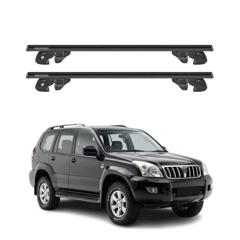 Dachträger für Toyota Land Cruiser Prado J120 2002-2009 Alu 90kg TÜV Schwarz 2x