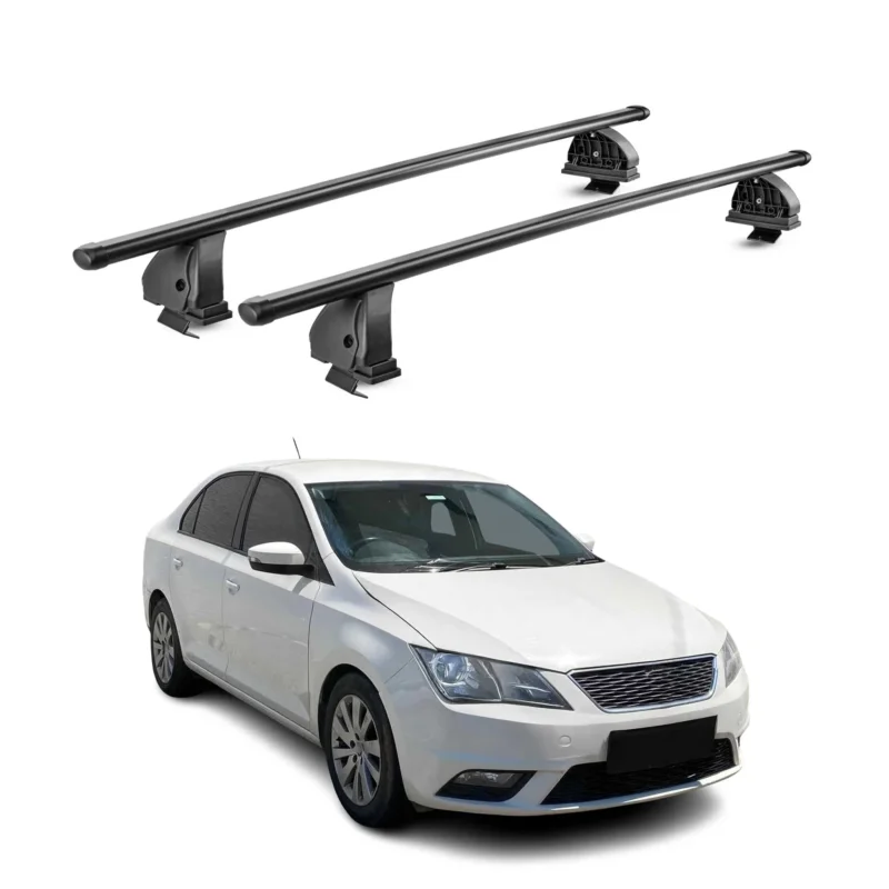 Stahl Dachträger für Seat Toledo IV 2012-2019 TÜV Abschließbar 2tlg Schwarz