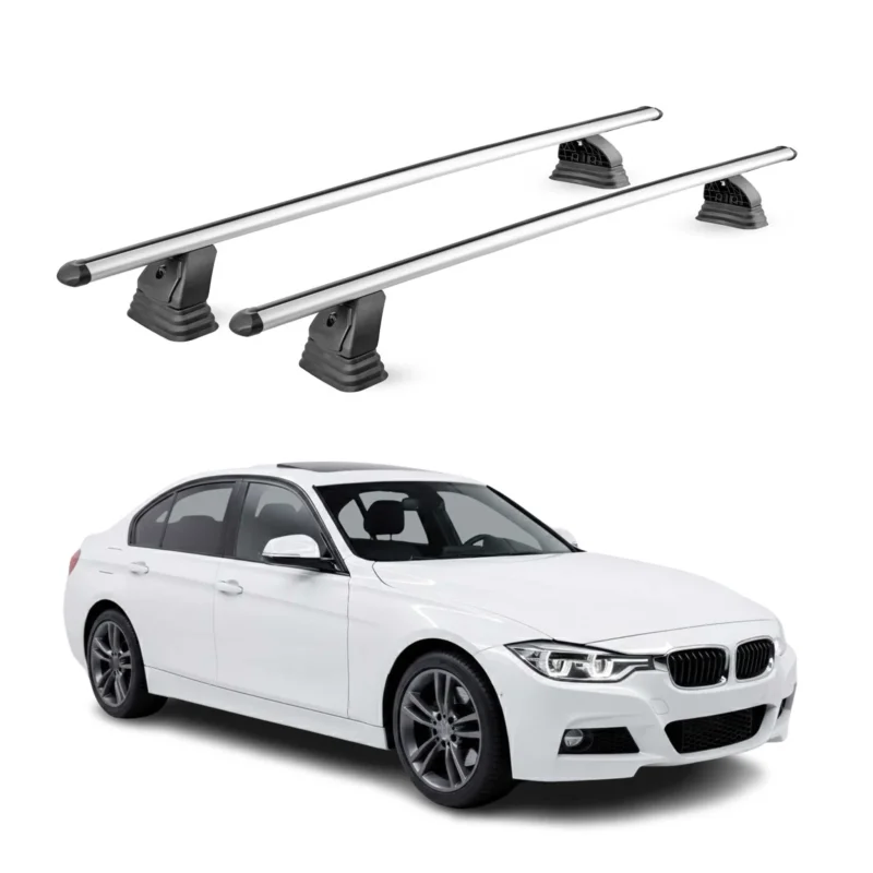 Alu Dachträger für BMW 3er F30 Limo 2012-2019 TÜV T-Nut 75 kg 2tlg Silber