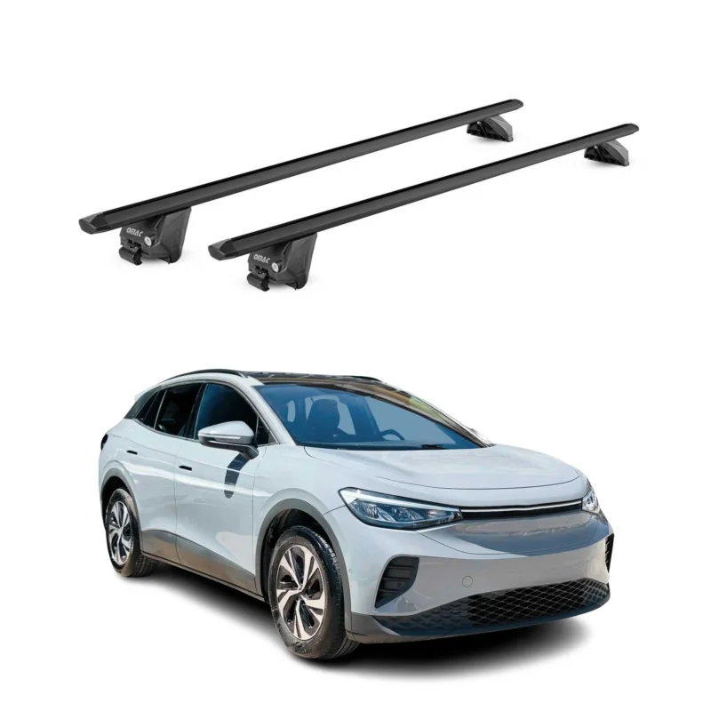 Dachträger Grundtäger für VW ID.4 2021-2026 100kg Aluminium Schwarz 2 tlg ABE