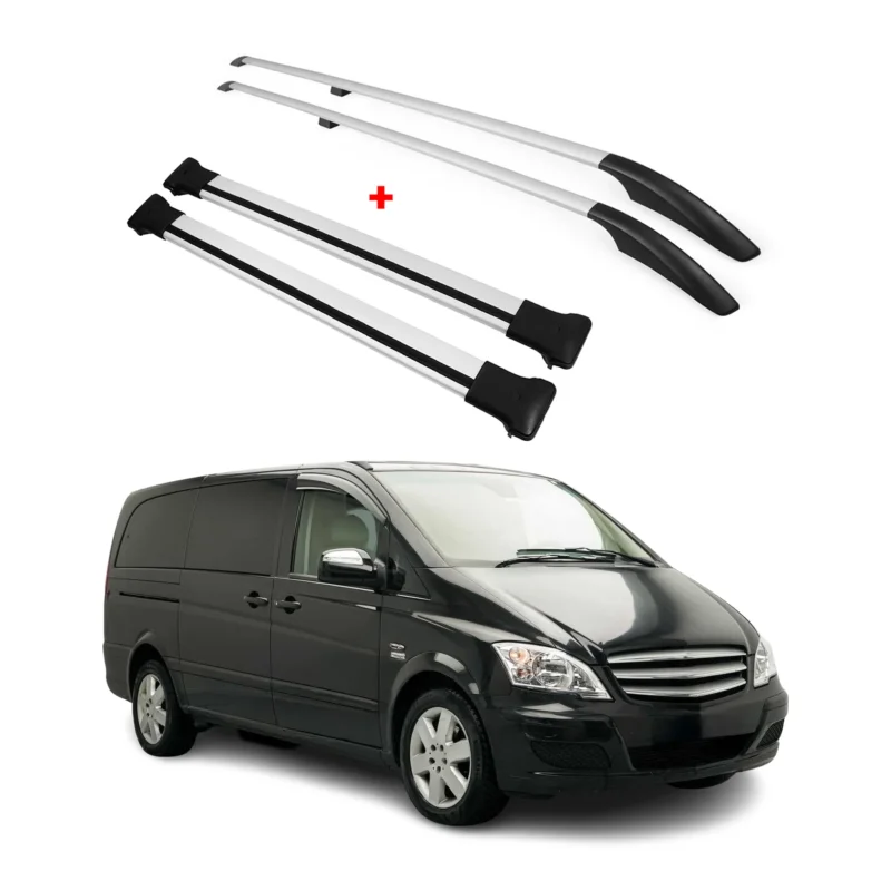 Dachträger + Fahrradträger Satz für Mercedes Vito W447 W639 2003-2026 L1 Grau