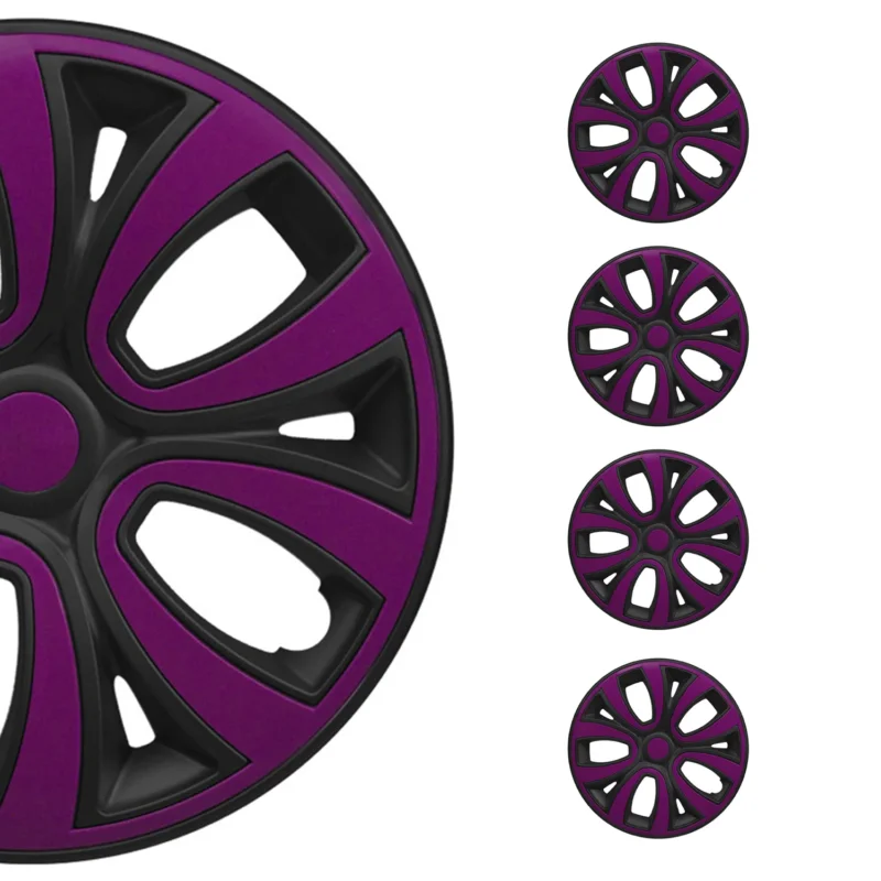 4x Radblenden Radkappen Radzierblende für 16" Zoll Stahlfelgen Matt Schwarz Lila