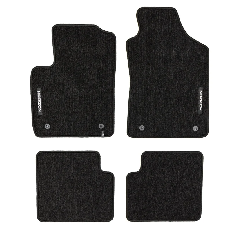 Velours Fußmatten für Fiat 500 500C 2007-26 Autoteppich Automatten Schwarz 4 tlg