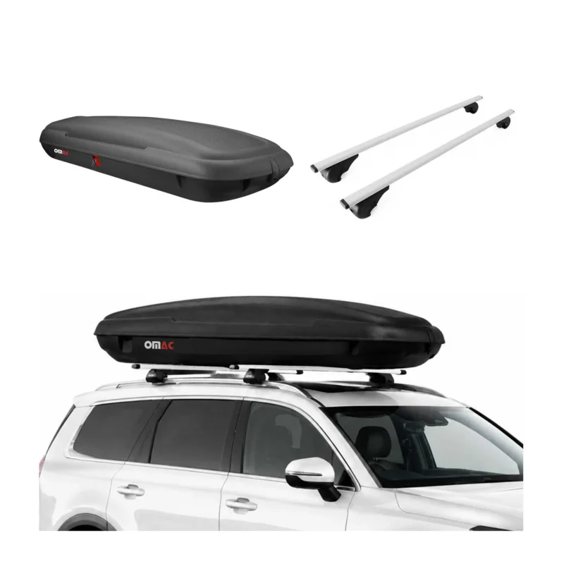 Carbonlook Dachbox 480L + Dachträger VW Tiguan II 2016-2023 Silber Abschließbar