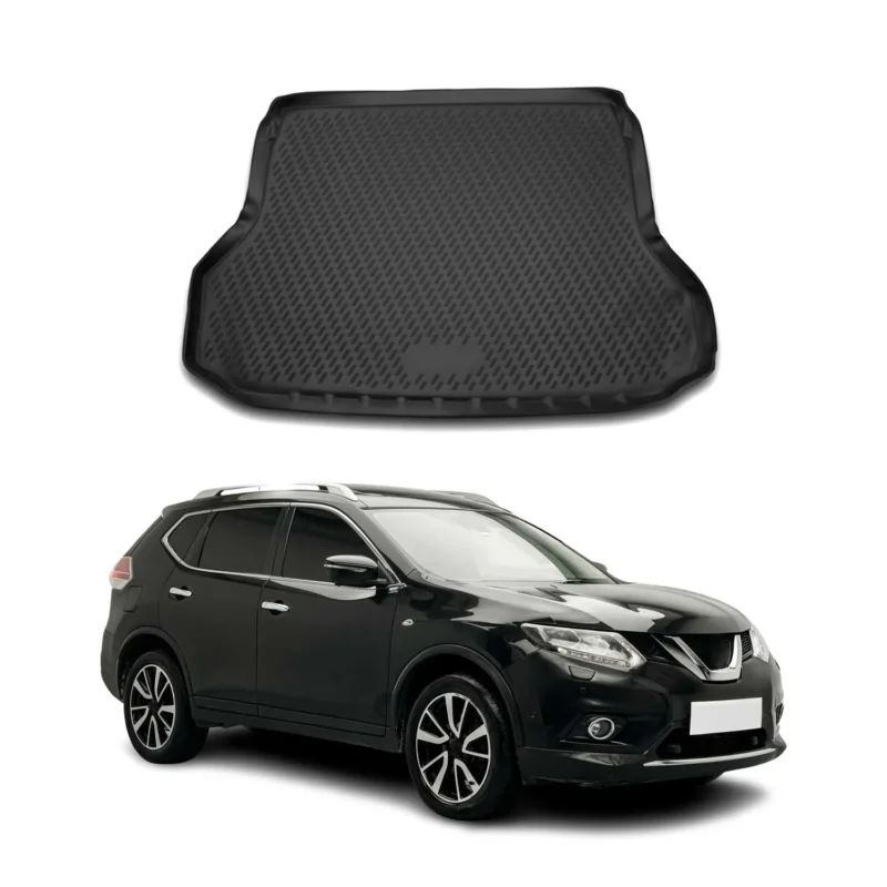 Kofferraummatte Kofferraumwanne für Nissan X-Trail 2014-2021 Gummi TPE Schwarz