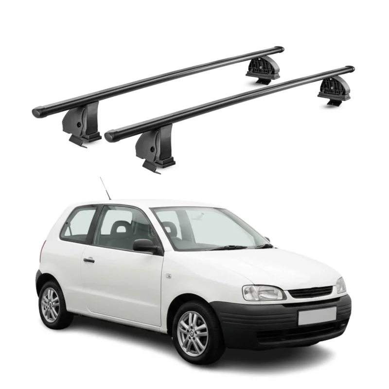 Stahl Dachträger für Seat Arosa 1997-2004 TÜV Abschließbar 75 kg 2tlg Schwarz