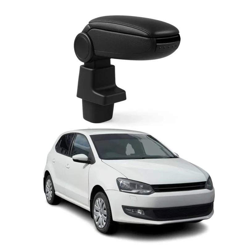 Mittelarmlehne Armlehne Mittelkonsole für VW Polo 6R 2009-2017 PU-Leder Schwarz