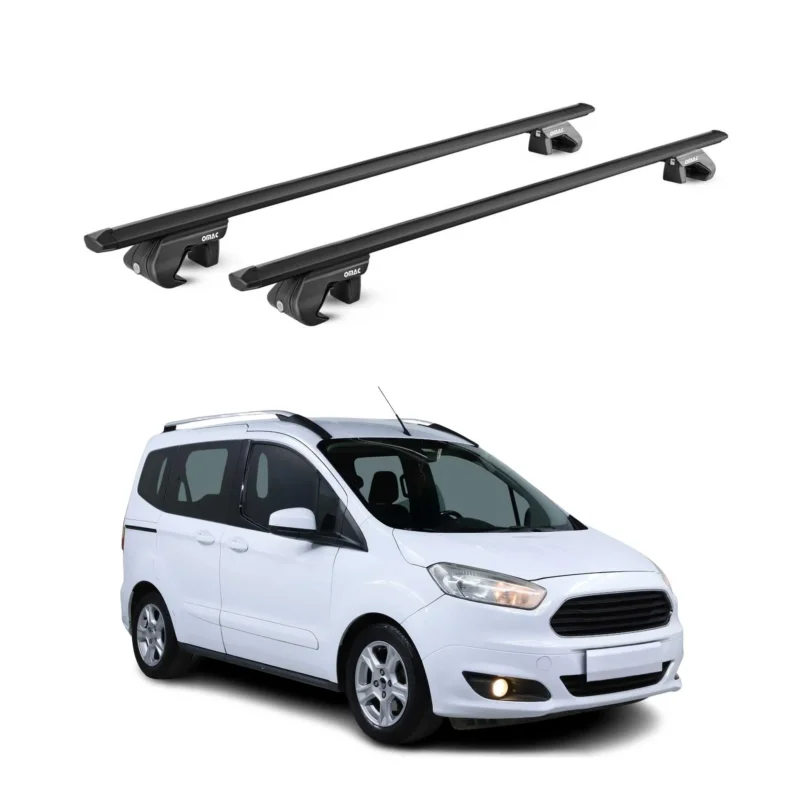 Dachträger Grundtäger für Ford Courier Tourneo 2013-2023 90kg Alu Schwarz 2x ABE