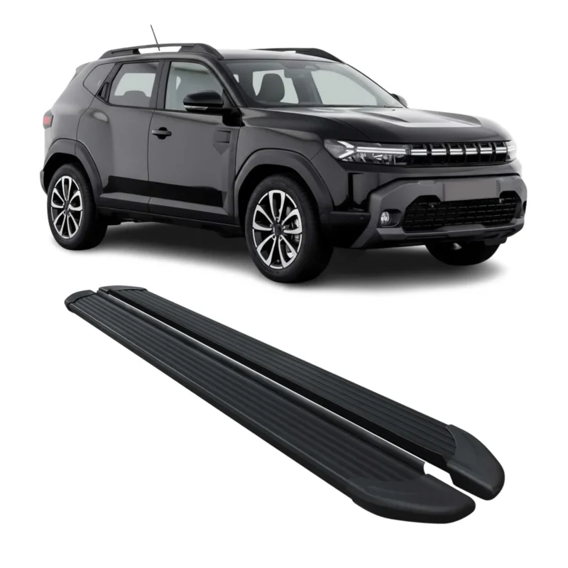 Trittbretter Seitenschweller für Renault / Dacia Duster 2024-2026 Silber Schwarz