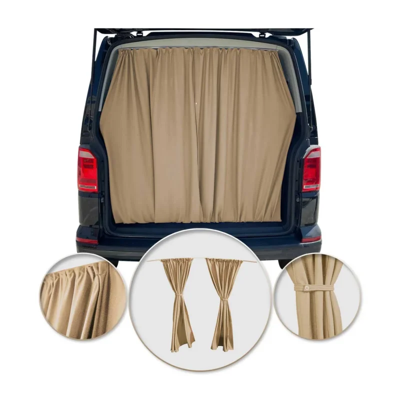 Maß Gardinen Sonnenschutz für VW T6 T6.1 ab 2015 L1 L2 Heckklappe Vorhänge Beige