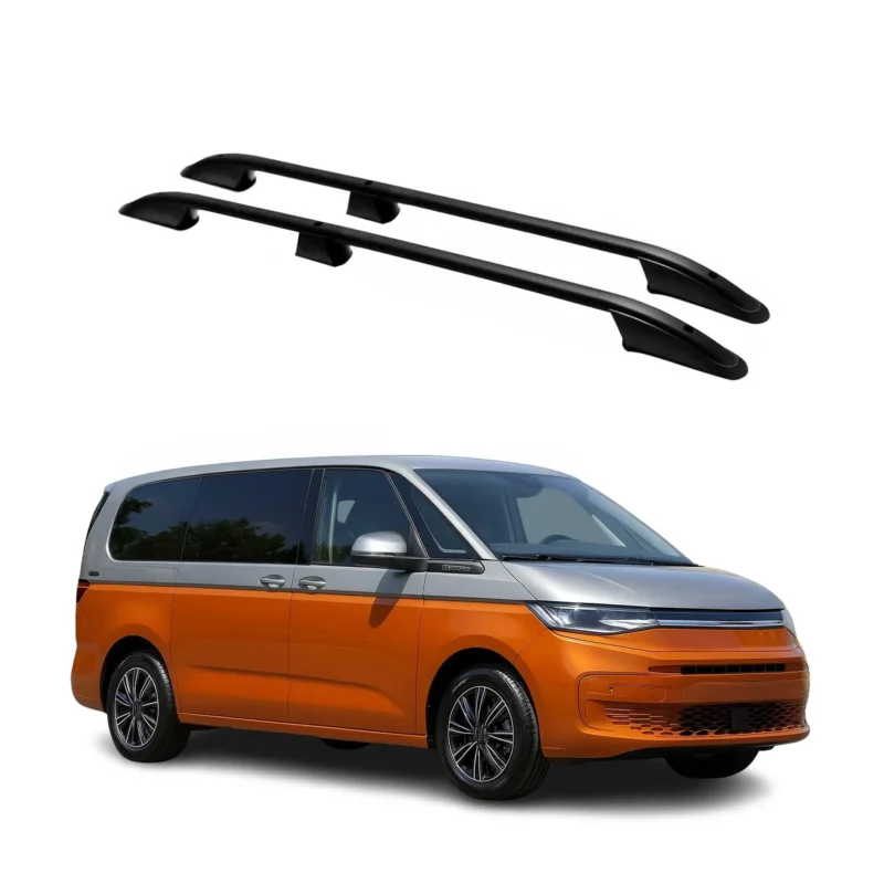 Dachreling Relingträger für VW T7 Multivan 2021-2026 Aluminium Schwarz 2 tlg