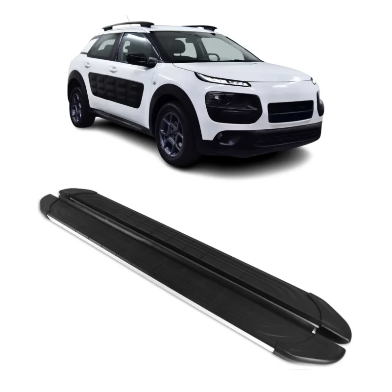 Trittbretter für Citroen C4 Cactus 2014-2022 Aluminium Schwarz Silber