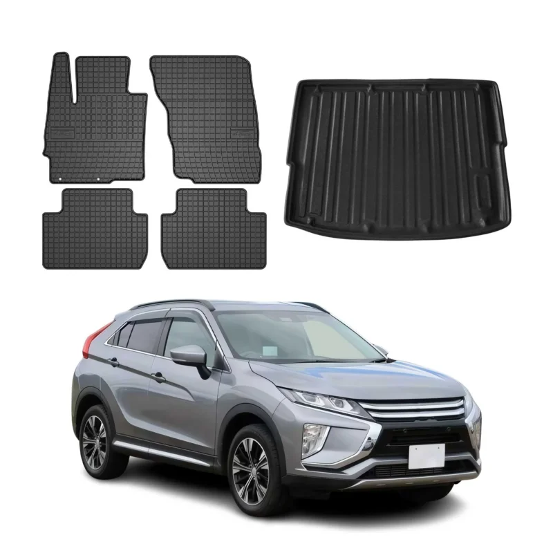 Fußmatten & Kofferraumwanne Set für Mitsubishi Eclipse Cross 2018-2026 Gummi 5x
