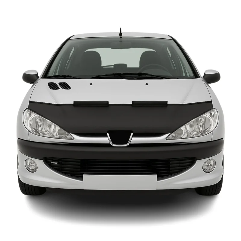 Haubenbra Steinschlagschutz Bonnet Bra für Peugeot 206 1998-2009 Schwarz Halb