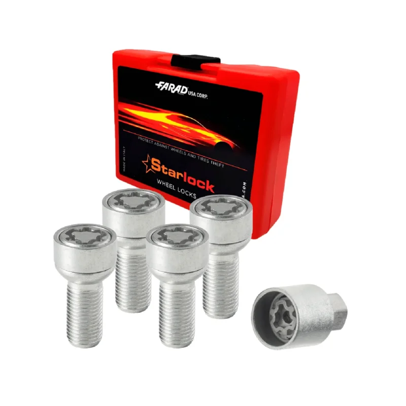 Radschloss Satz für Audi A6/ A7/ A8/ A6 Allroad/ TT/ S6/ RS6 Silber 4tlg M14X1.5
