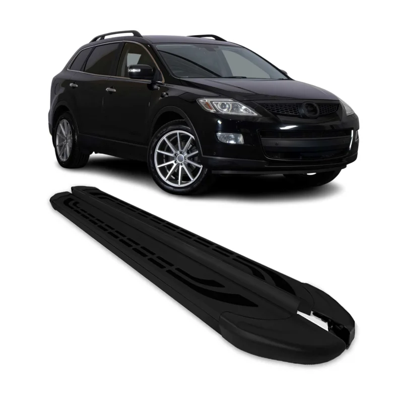 Trittbretter Seitenschweller für Mazda CX-9 I 2010-2015 Facelift Alu Schwarz