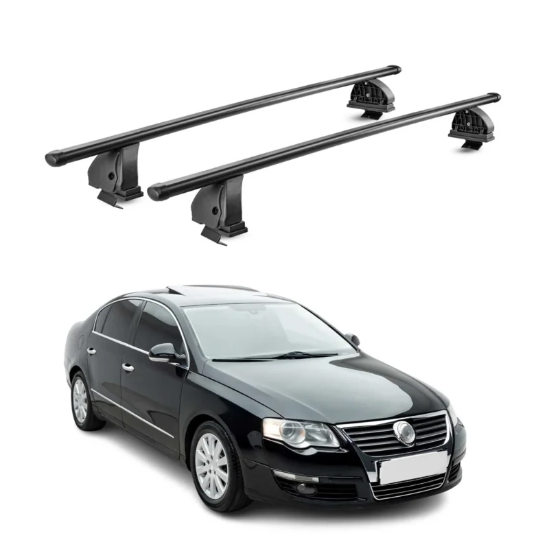 Stahl Dachträger für VW Passat B6 Limo 2005-2010 4Tür TÜV 75 kg 2tlg Schwarz