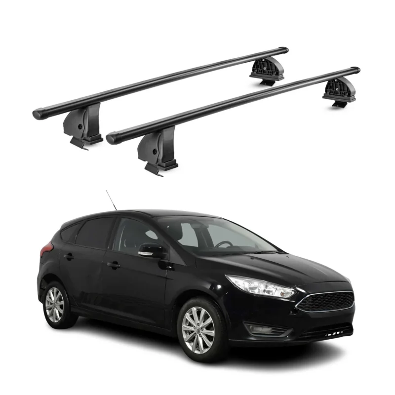 Stahl Dachträger für Ford Focus III Schrägheck Kombi 2011-2018 TÜV 2tlg Schwarz