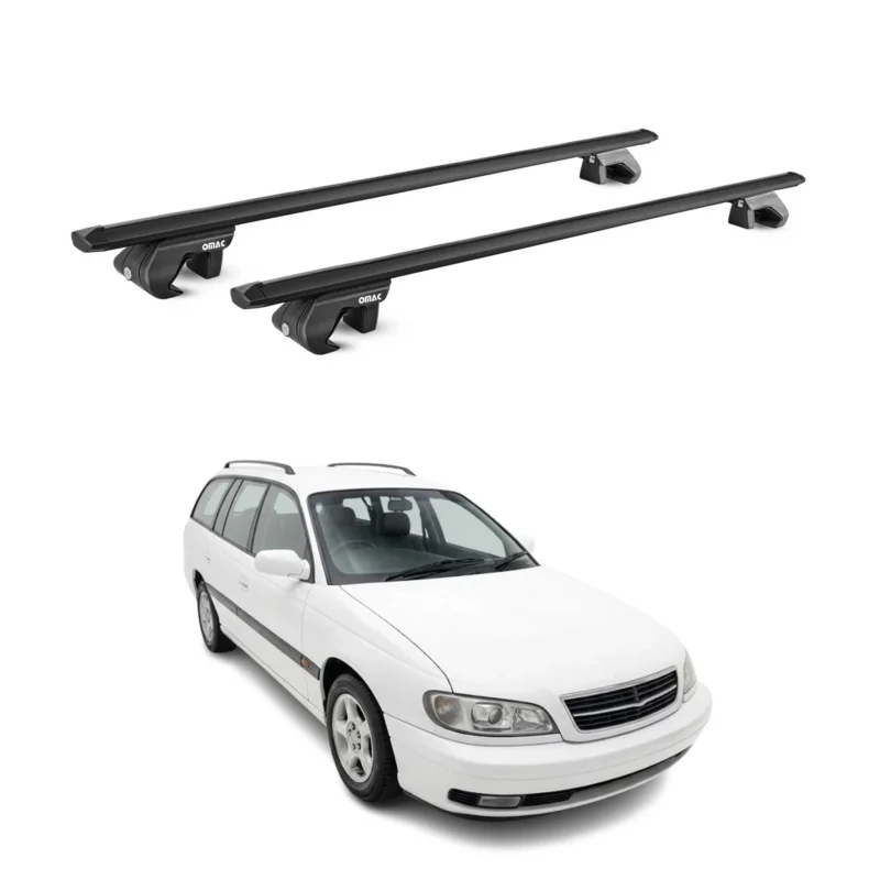 Dachträger Grundtäger für Opel Omega A Kombi 1986-1993 90kg Alu Schwarz ABE