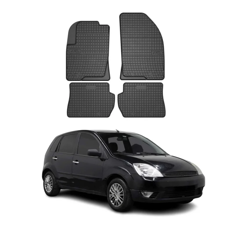 OMAC Gummi Fußmatten für Ford Fiesta MK5 2002-2008 Automatten Gummi Schwarz 4tlg