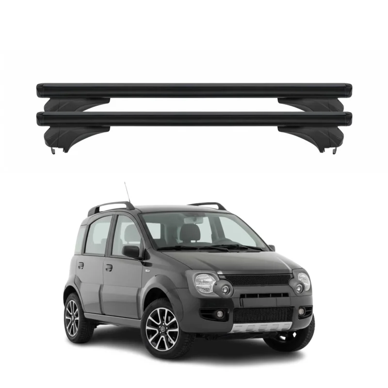Menabo Dachträger für Fiat Panda II 169 Cross 2004-2014 Aluminium Schwarz 2 tlg