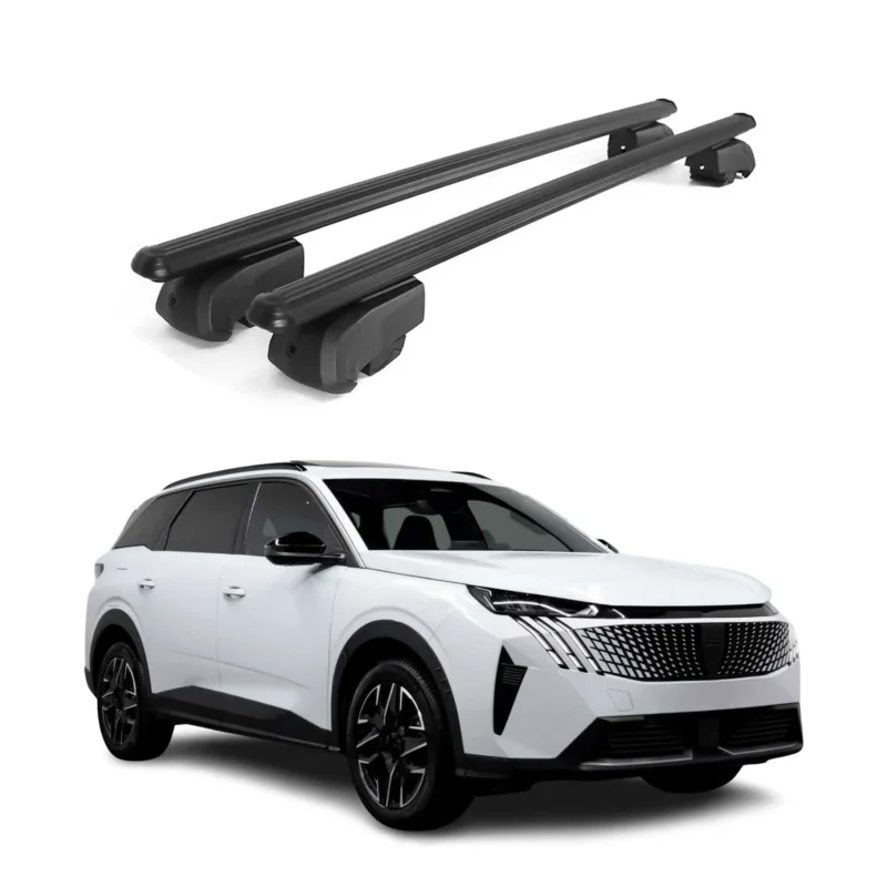 Dachträger Grundträger für Peugeot 5008 III 2024-2026 Aluminium Schwarz 2tlg