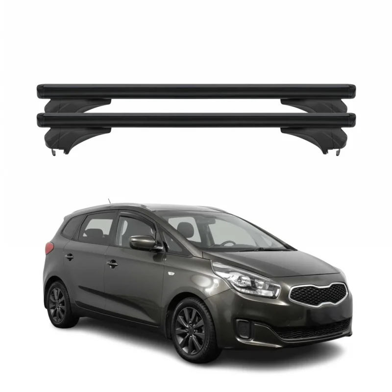 Menabo Dachträger Grundtäger für KIA Carens RP 2013-2019 Aluminium Schwarz 2 tlg