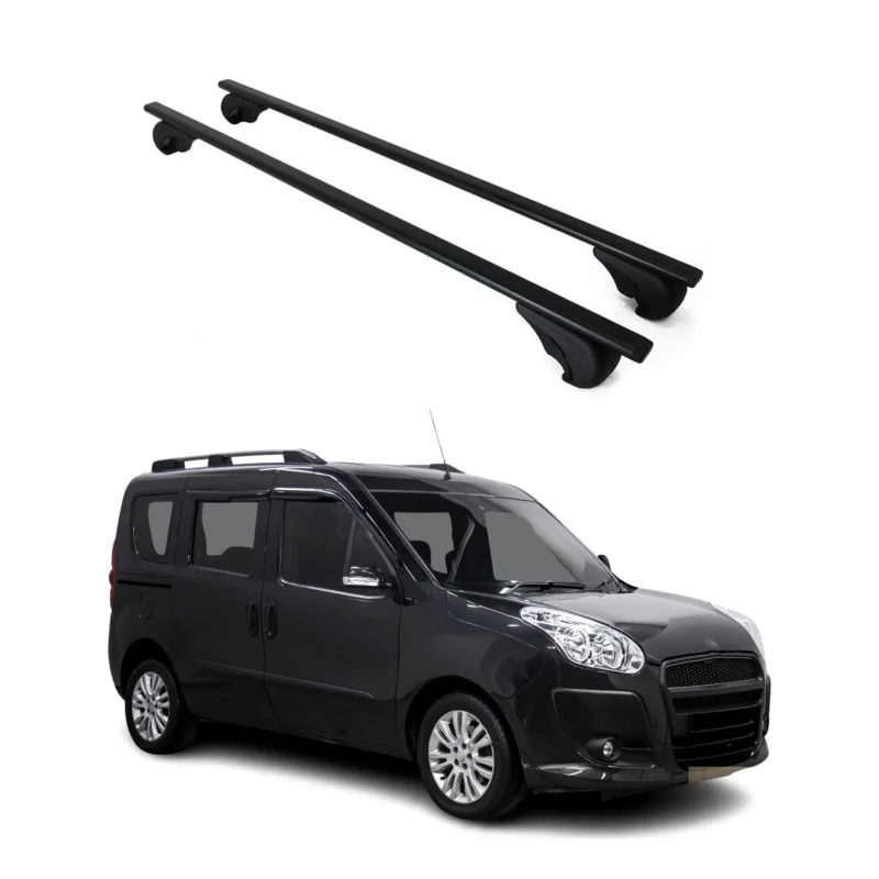 Dachträger Grundträger für Fiat Doblo 2010-2022 75kg Stahl Schwarz 2 tlg