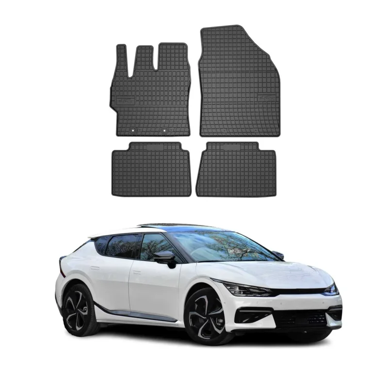 OMAC Gummi Fußmatten für Kia EV6 2021-2026 Automatten Gummi Schwarz 4tlg