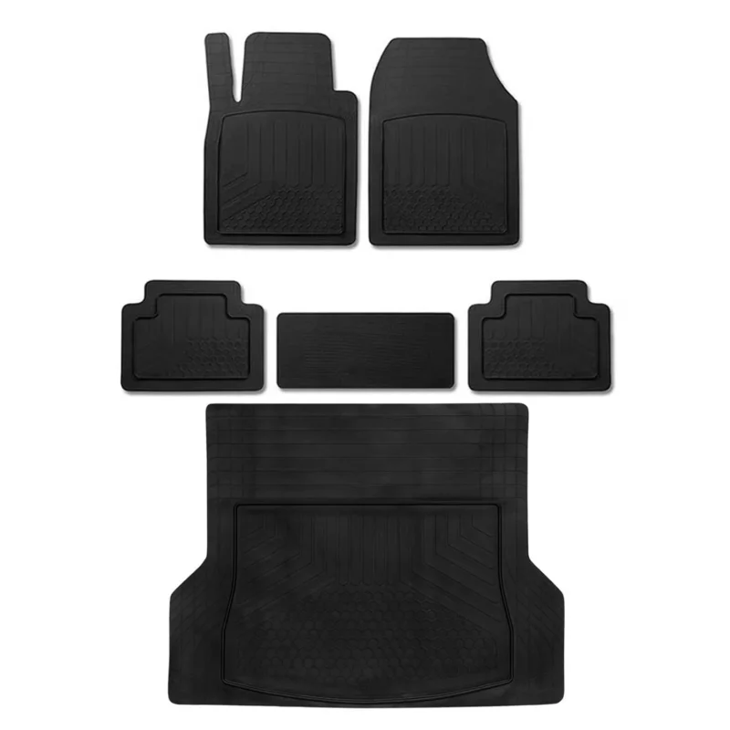 Fußmatten & Kofferraumwanne Set für Skoda Octavia Antirutsch Universal Schwarz