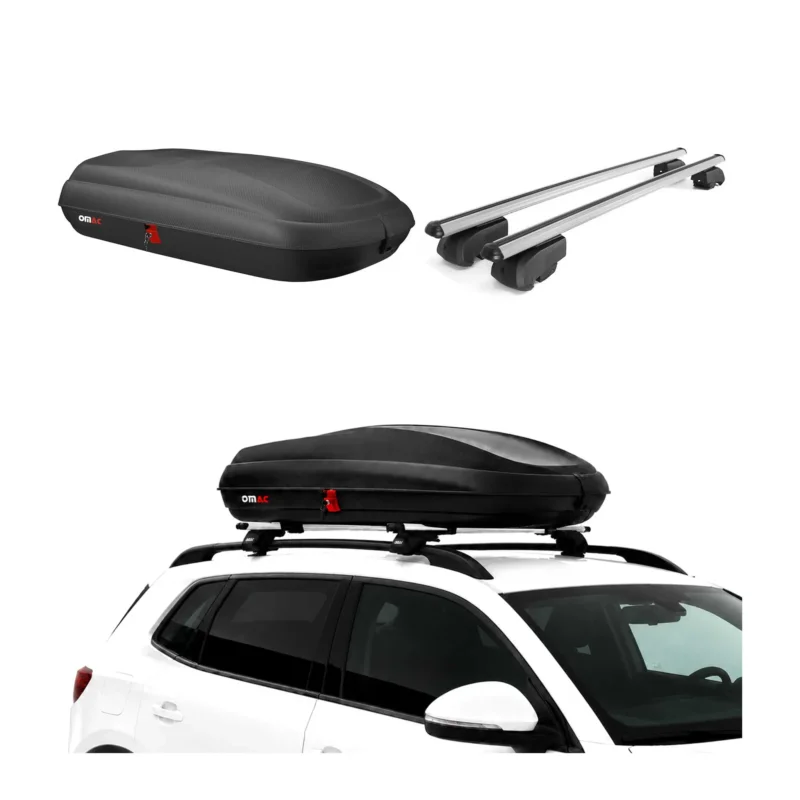 Carbonlook Dachbox 320L + Alu Dachträger Mercedes C Klasse S205 2014-2021 Silber