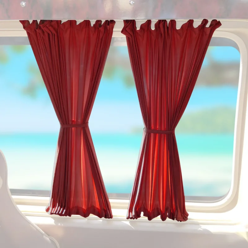Sonnenschutz Gardinen MAß für Ford Transit Custom 2012-2024 Kurzer Rot 10x