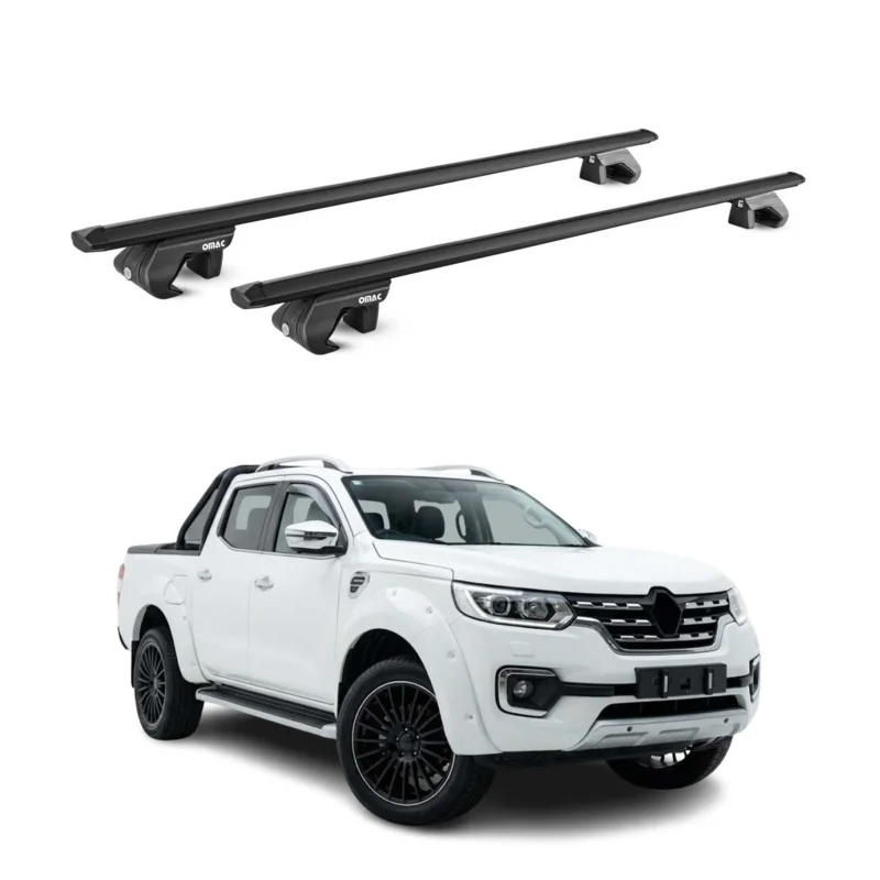Dachträger Grundtäger für Renault Alaskan 2017-2021 90kg Aluminium Schwarz ABE