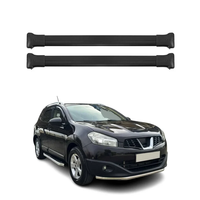 Dachträger Grundtäger für Nissan Qashqai J10 2006-2014 75kg Alu Schwarz 2 tlg