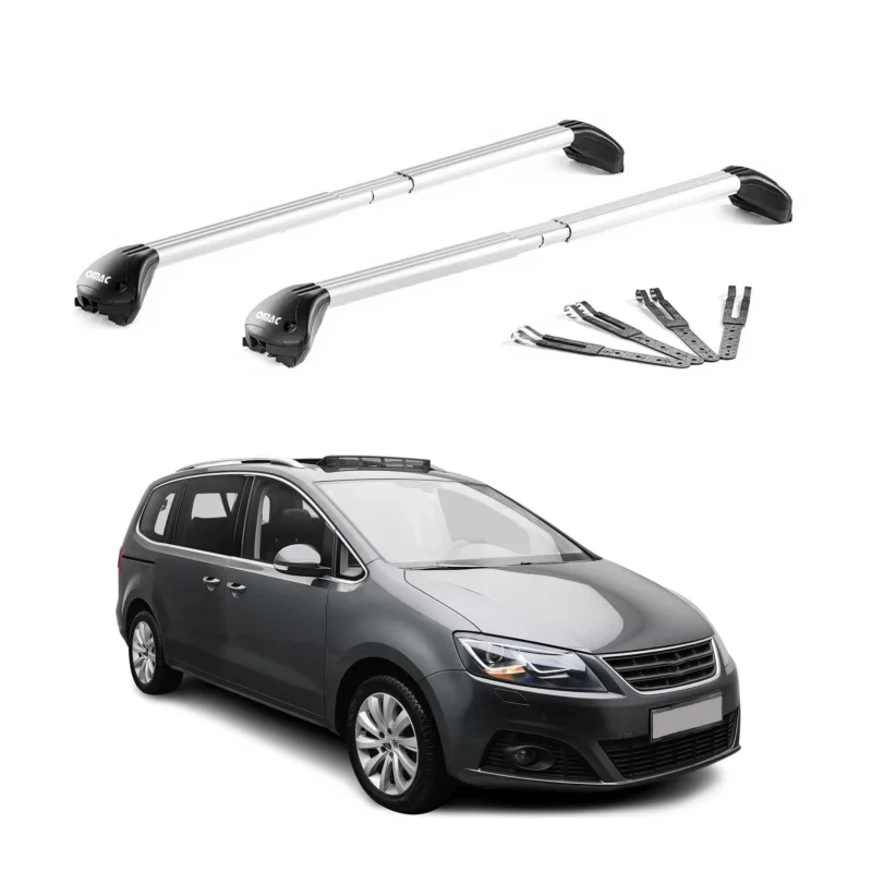 Dachträger für Seat Alhambra II 2010-2020 100kg Aluminium Silber 2x ABE