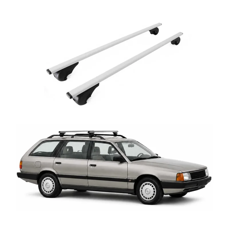 Dachträger Grundträger für Audi 100 Avant 1983-1991 Metall Silber 2tlg