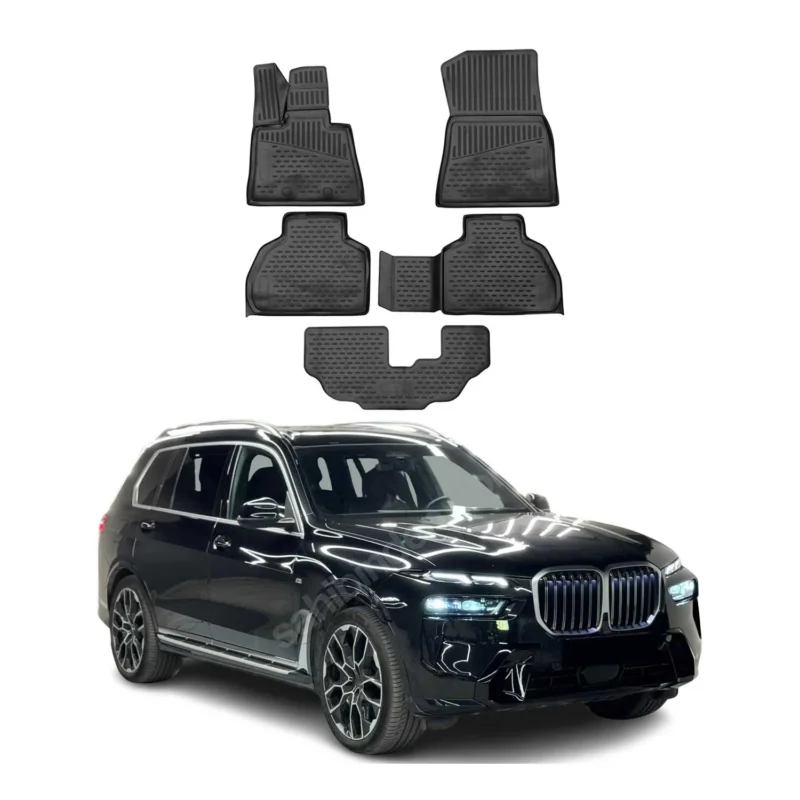 OMAC Gummimatten Fußmatten für BMW X7 G07 2018-2026 TPE Automatten Schwarz 5x