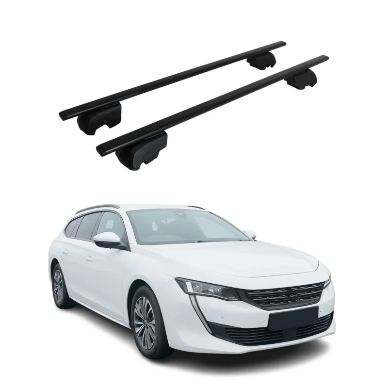 Dachträger Gepäckträger für Peugeot 508 2018-2025 Grundträger ABE Schwarz 2x