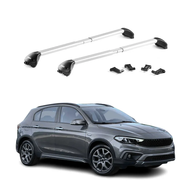 Dachträger Grundtäger für Fiat Tipo Cross 2020-2026 100kg Aluminium Silber ABE