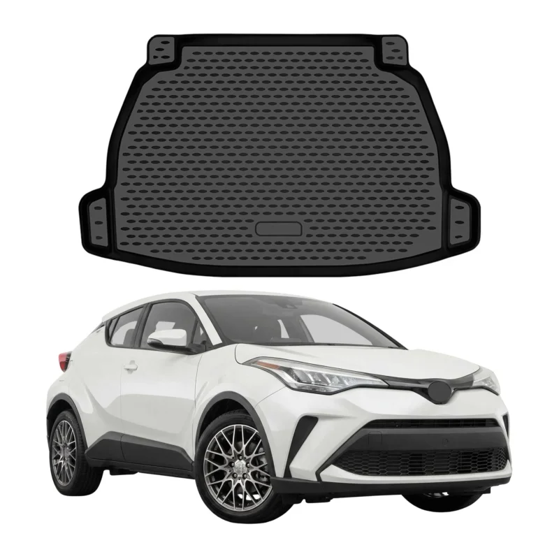 Kofferraummatte Laderaumwanne für Toyota C-HR I 2019-2023 Facelift TPE Schwarz