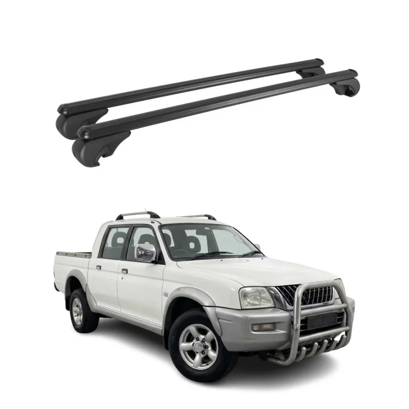 Dachträger Grundträger für Mitsubishi L200 III 1996-2005 TÜV Aluminium Schwarz