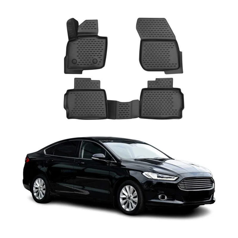 OMAC Gummimatten Fußmatten für Ford Mondeo mk5 2014-2022 Schwarz 4x