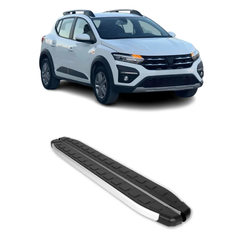 Seitenbretter Trittbretter für Dacia Sandero Stepway 2021-2026 Aluminium Schwarz