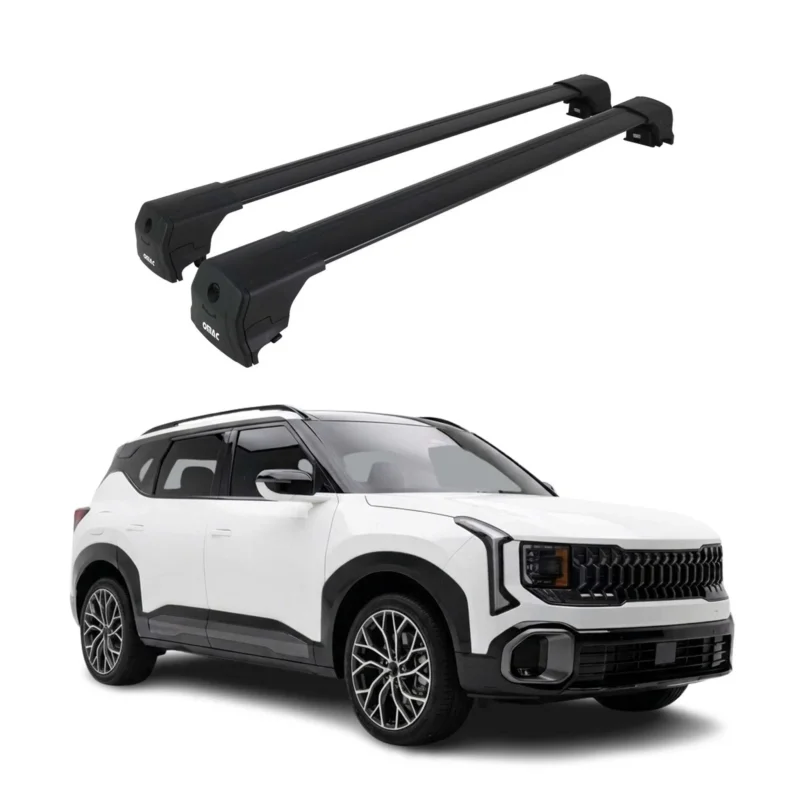 Dachträger Grundtäger für Kia Seltos II 2026-2027 75kg Aluminium Schwarz 2 tlg
