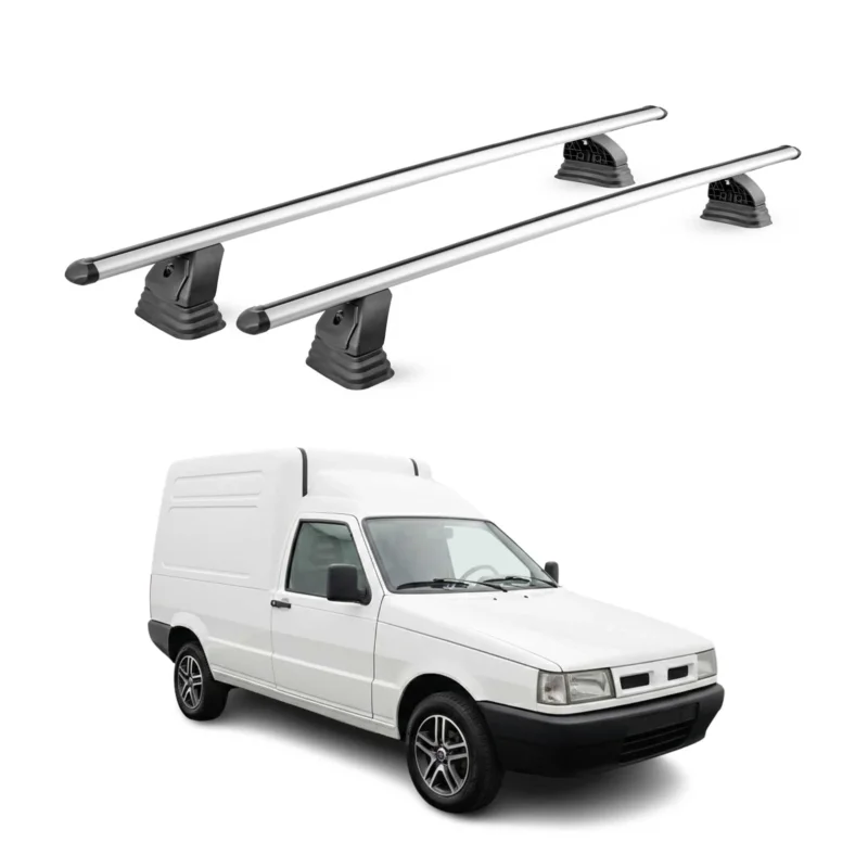 Alu Dachträger für Fiat Fiorino 1988-2000 TÜV T-Nut Abschließbar 2tlg Silber