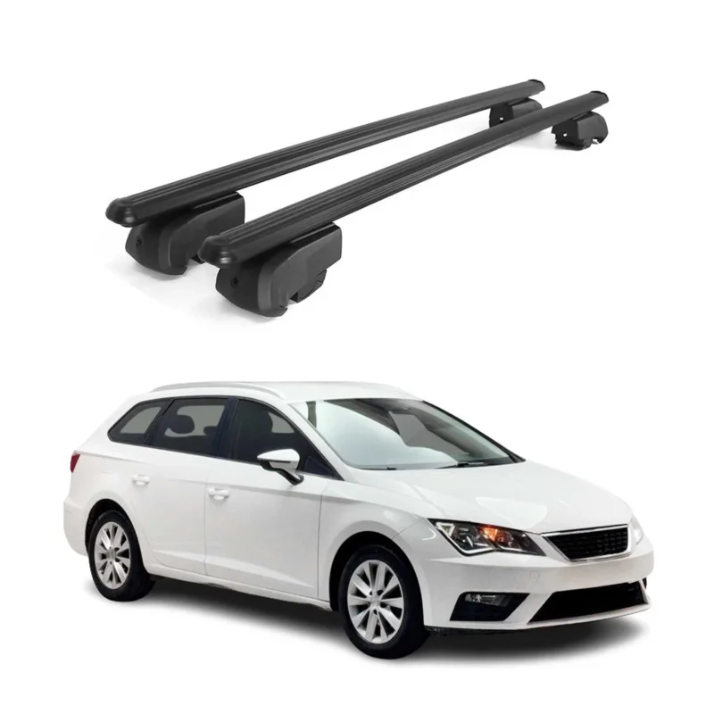 Dachträger Gepäckträger für Seat Leon Kombi 2014-2023 ABE Alu Schwarz 2x