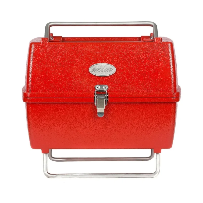 Holzkohlegrill Tragbarer Grill Garten Outdoor Rot Picknickgrill 13-teilig BBQ